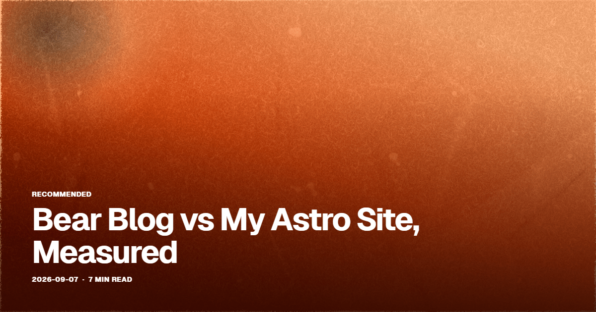 Bear Blog vs My Astro Site, Measured cover