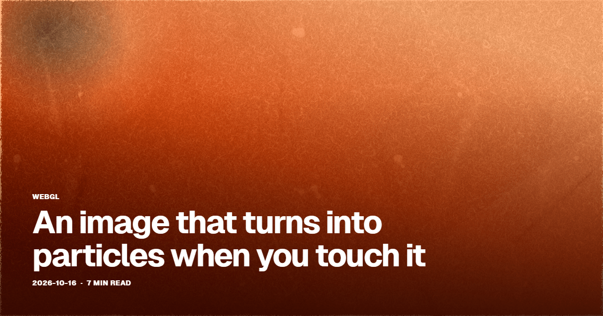 An image that turns into particles when you touch it cover